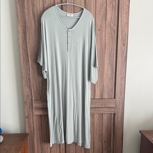 Dwell + Slumber Agave (light greenish blue) maternity caftan